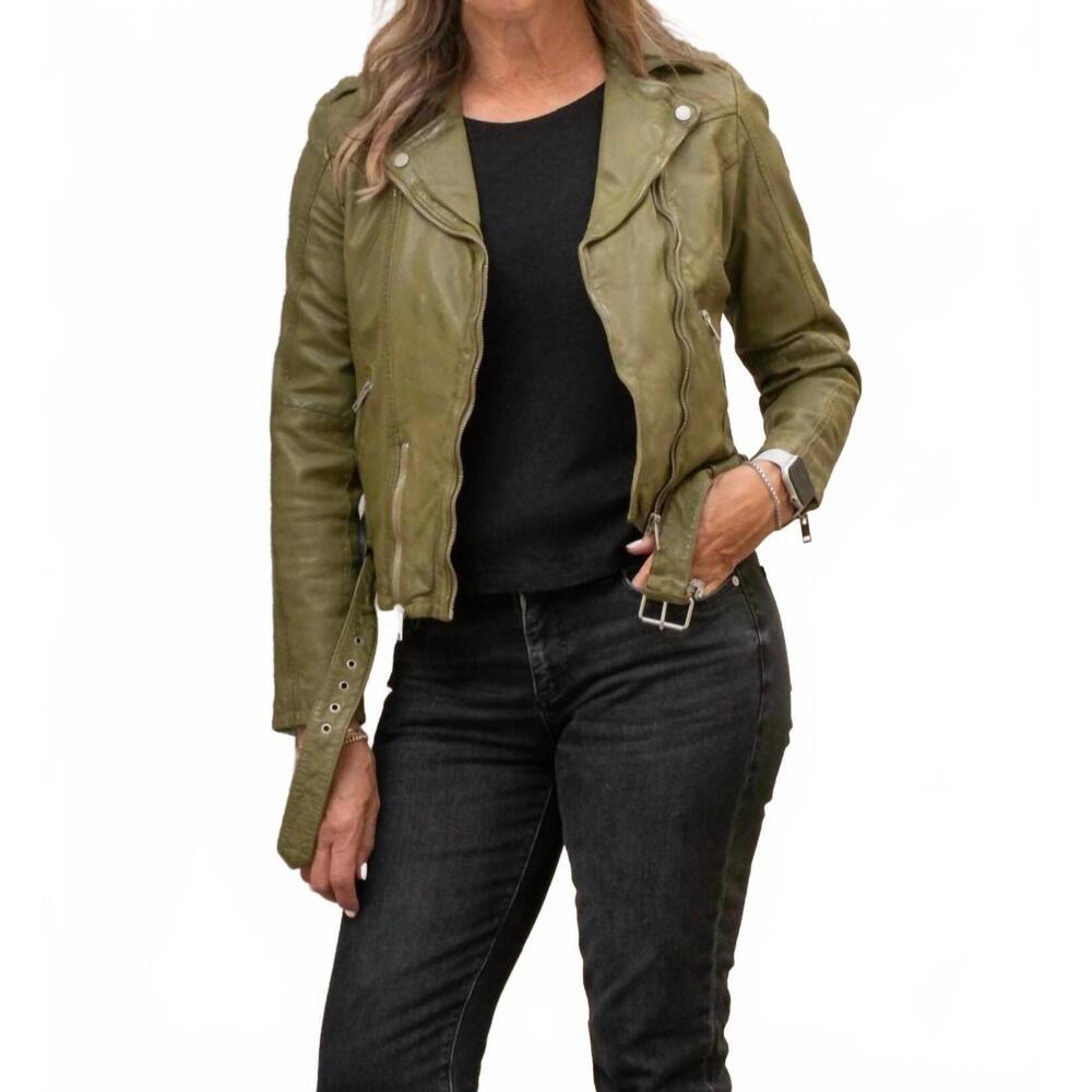 NEW MAURITIUS wild leather jacket in olive